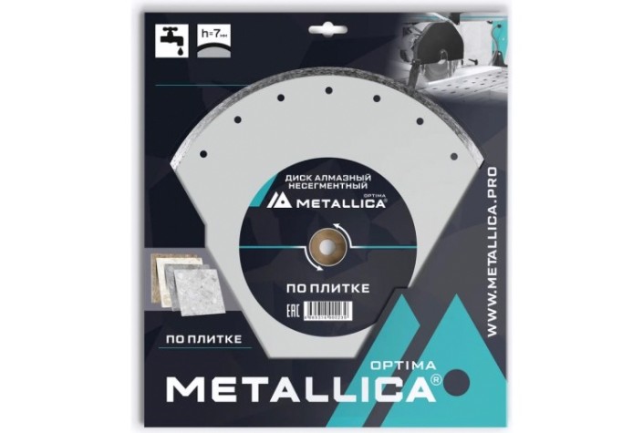 Алмазный диск для резки керамики METALLICA Optima 230x25,4/22,2 мм, H=7 мм несегментный [900215]
