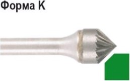 Бор-фреза по металлу D.BOR форма K зенкера с вершиной 90°6,0*3,0/50,0 хв. 6мм 9f-20060k02d [W-040-9F-20060K02D]