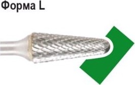 Бор-фреза по металлу D.BOR форма L конус с закругленной головой 16,0*33,0/78,0 хв. 6 мм 9f-21160k02d [W-040-9F-21160K02D]
