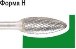 Бор-фреза по металлу D.BOR форма Н язык пламени 8,0*19,0/64,0 хв. 6 мм 9f-17080k02d [W-040-9F-17080K02D]