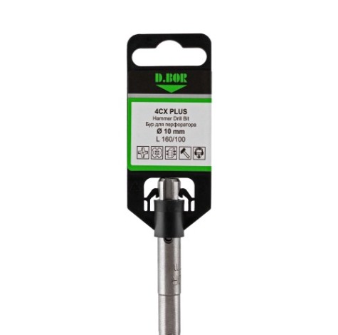 Бур SDS-plus D.BOR 10х 100/160 мм 4CX PLUS 4-cutting [D-4XPD10L0160]