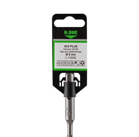 Бур SDS-plus D.BOR 6х 50/110 мм 4CX PLUS 4-cutting [D-4XPD06L0110]