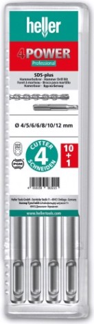 Бур SDS-plus Heller 4power, 12х100х160 мм (11 шт) по бетону [TD29198]