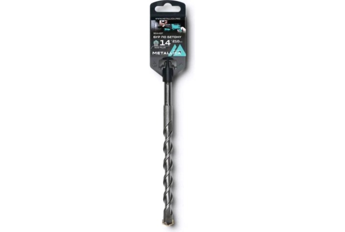Бур SDS-plus METALLICA Optima 14х210/150 мм по бетону напайка с центром, 2 спирали [904497]