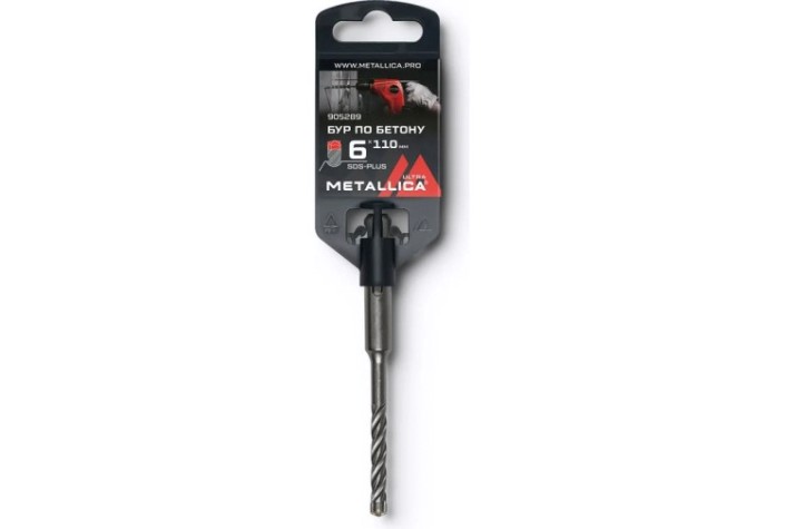 Бур SDS-plus METALLICA Ultra 6х110/50 мм по бетону Х-напайка, 4 спирали [905289]