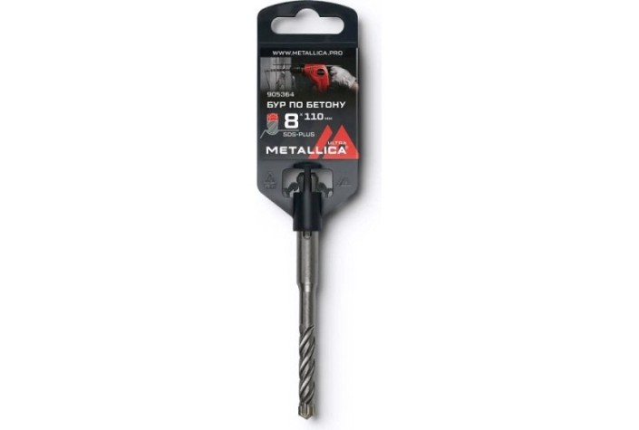 Бур SDS-plus METALLICA Ultra 8х110/50 мм по бетону Х-напайка, 4 спирали [905364]