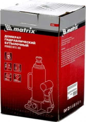 Домкрат бутылочный MATRIX 12 т, h подъема 230–465 мм [50768]