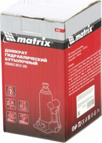 Домкрат бутылочный MATRIX 2 т, h подъема 158–308 мм [50760]