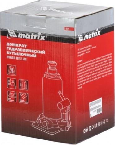 Домкрат бутылочный MATRIX 20 тонн (244–449 мм) 50778 [50778]