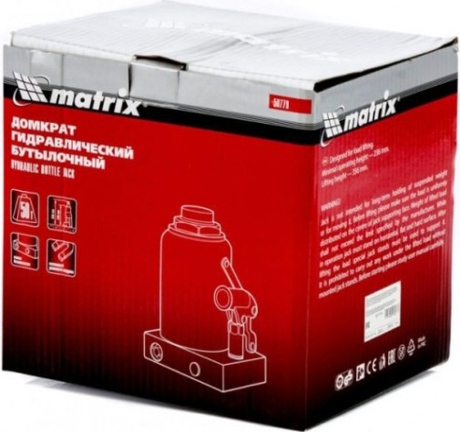 Домкрат бутылочный MATRIX 50 т, h подъема 236–356 мм [50779]