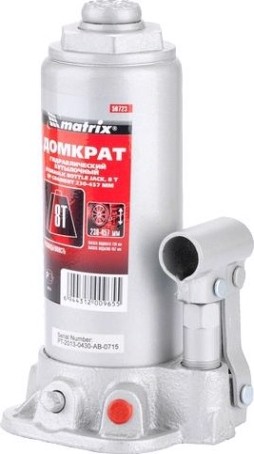 Домкрат бутылочный MATRIX MASTER 8 тонн (230/457 мм) 50723 [50723]