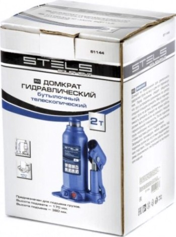 Домкрат бутылочный STELS 2 тонны телескопический (170-380 мм) 51144 [51144]