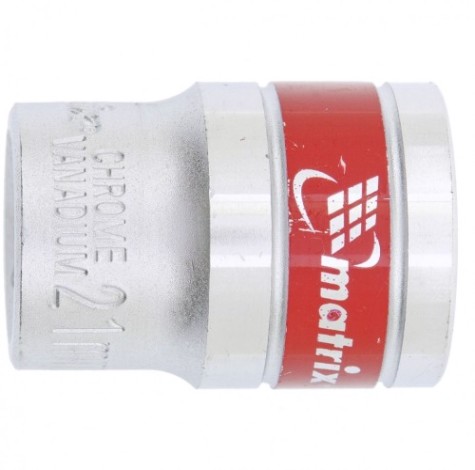 Головка шестигранная с посадкой 1/2" MATRIX 13121 21 мм, CrV