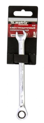 Ключ комбинированный трещоточный MATRIX 14802 9мм, CrV