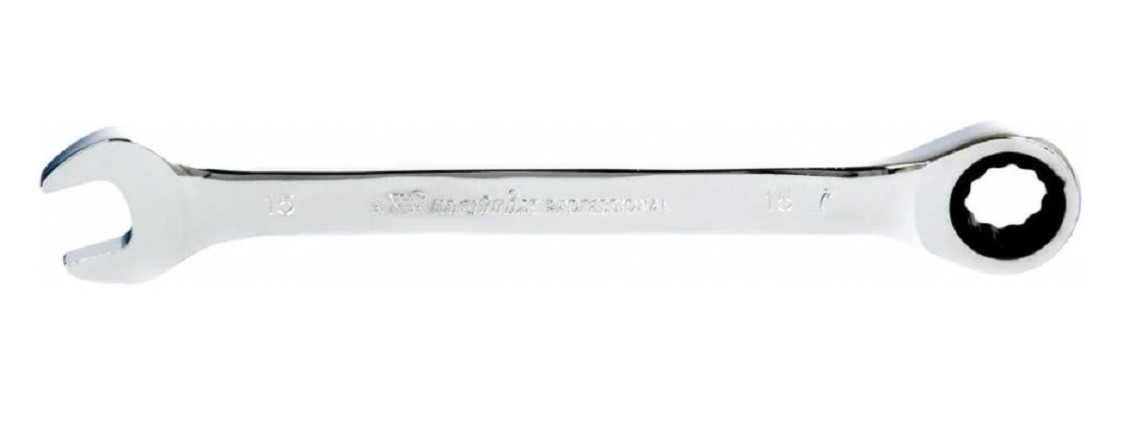 Ключ комбинированный трещоточный MATRIX 14808 15мм, CrV