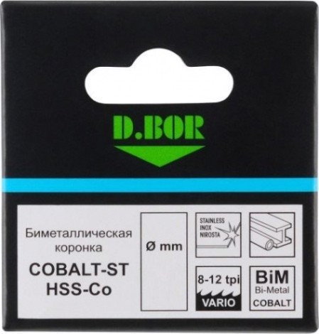 Коронка биметаллическая D.BOR COBALT-ST 38 мм (m42) мелкий зуб [D-HS-BIM-ST-38-038]