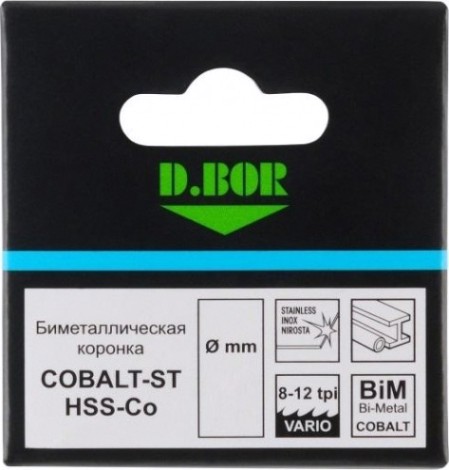 Коронка биметаллическая D.BOR COBALT-ST 40 мм (m42) мелкий зуб [D-HS-BIM-ST-38-040]