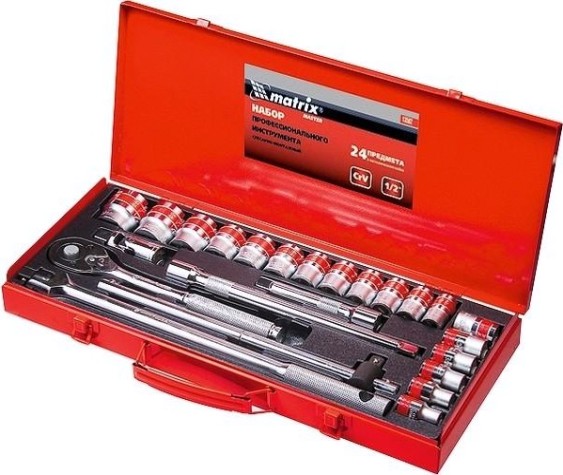 Набор инструментов шоферский 1/2" MATRIX MASTER 24 предмета, 13582 [13582]