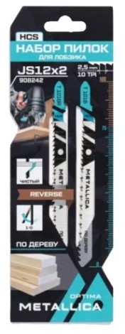 Набор пилок METALLICA Optima №12 по дереву: T101B/T101BR, чистый рез, 2шт [908242]