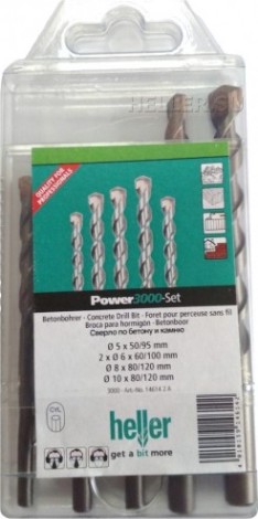 Набор сверл по бетону HELLER 5,6х2,8,10 (5 пр.) [TD14614]