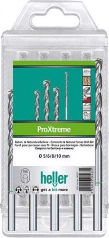 Набор сверл по бетону HELLER и натуральному камню proxtreme, ø 5/6/8/10 (4 пр.) [TD28263]