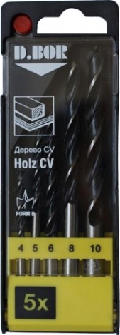 Набор сверл по дереву D.BOR 5 шт. (4-5-6-8-10 мм.) [W-011-180005404D]