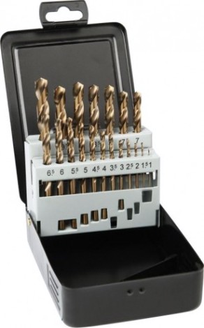 Набор сверл по металлу D.BOR COBALT HSS-Co 19 шт. 5%, din 338 (1-10х0,5 мм) [D-TD-338-CO5-MS1-19]