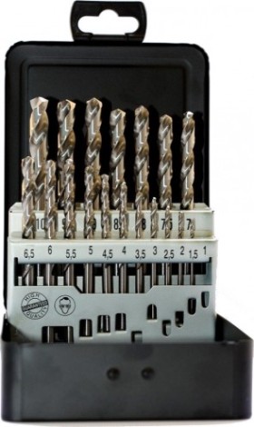 Набор сверл по металлу D.BOR шлифованные HSS-G 19 шт. (1-10х0.5 мм.) [W-011-141019108D-T]