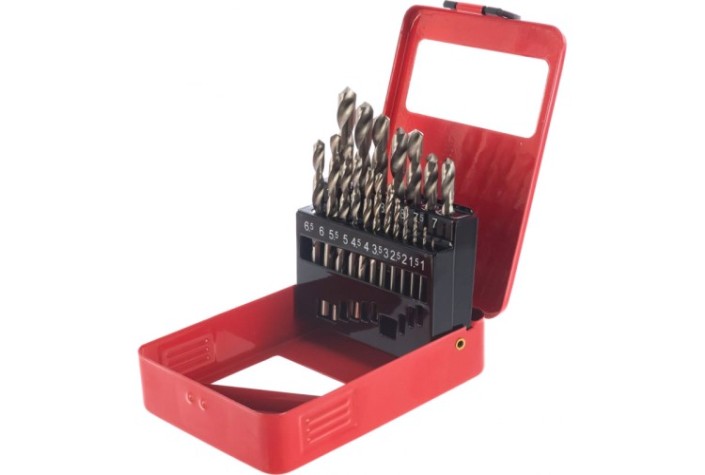 Набор сверл по металлу MATRIX 1-10 мм (через 0,5 мм), hss, 19 шт., метал. коробка [72388]