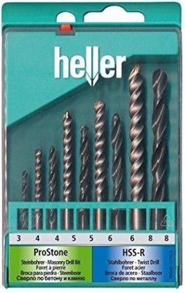 Набор сверл универсальных HELLER комбинированный hss металл/камень (9 пр.) [TD17742]