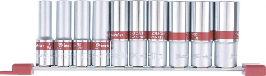 Набор торцевых головок удлиненных 6 гранных, 1/2" MATRIX 10-22 мм crv, 10 предметов, 13590 [13590]