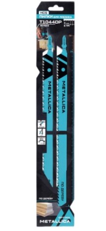 Пилки по дереву METALLICA Optima T1044DP 250/225мм шаг 4мм, HCS толст., прям. рез, 2шт [907603]