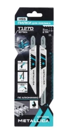 Пилки по металлу METALLICA Optima T127D 100/75мм шаг 3мм, HSS быстрый рез, по алюминию 2шт [907924]