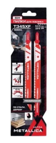 Пилки универсальные METALLICA Ultra T345XF 132/110мм шаг 2,4-5мм, BiM Progressor, 2шт [908051]
