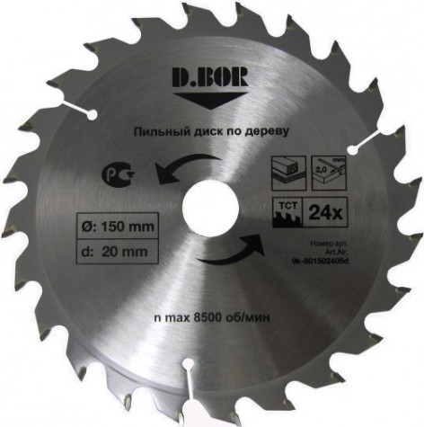 Пильный диск по дереву D.BOR 150х36тх16/20 [D-9K-801503605D]