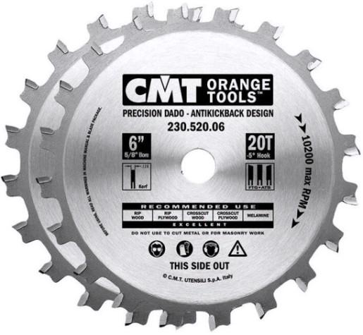 Пильный диск по дереву СМТ 150X15,87X6,35-22,23/2,5-5°FTG+ATBZ=20 [230.520.06]