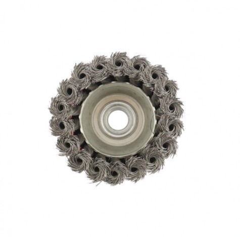 Щетка для УШМ MATRIX 75 мм, М14 "чашка", крученая проволока 0,35 мм// [74614]