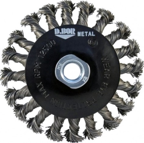 Щетка обдирочная для УШМ D.BOR коническая METAL Standard D-100 мм М14 витая (арт. D11-MS-100-M14-050) [D11-MS-100-M14-050]