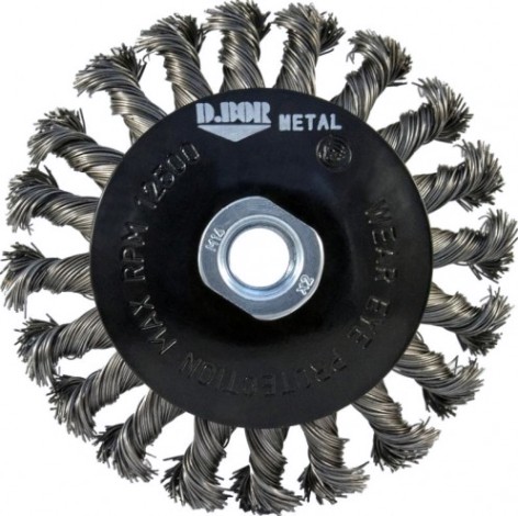 Щетка обдирочная для УШМ D.BOR коническая METAL Standard D-115 мм М14 витая (арт. D11-MS-115-M14-050) [D11-MS-115-M14-050]