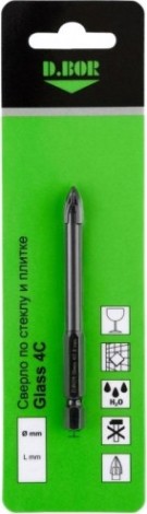 Сверло по стеклу и керамике D.BOR Glass 4C 6x80 [D-DB-G4C-H-06]