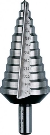 Сверло ступенчатое по металлу Heller 4-12х65мм ступенчатое hss 4-12х65мм, 9 ступеней, хвостовик 6 [TD22605]