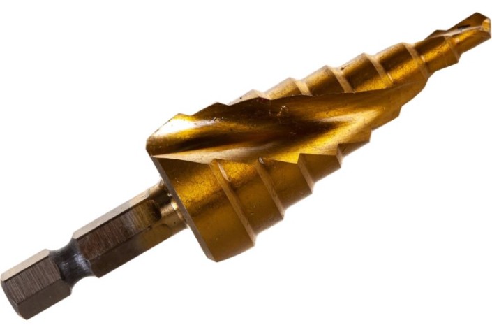 Сверло ступенчатое по металлу HSS, MATRIX 4-6-8-10-12-14-16-18-20 мм, шестигранный хвостовик [72356]