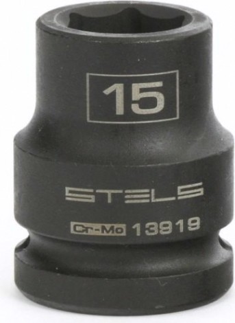 Ударная головка шестигранная с посадкой 1/2" STELS 13919 15 мм