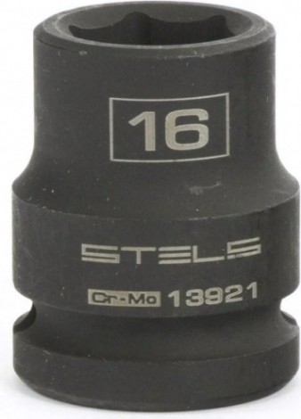 Ударная головка шестигранная с посадкой 1/2" STELS 13921 16 мм