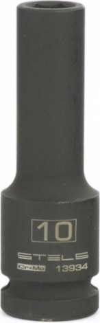 Ударная головка шестигранная с посадкой 1/2" STELS 13934 10 мм глубокая