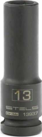 Ударная головка шестигранная с посадкой 1/2" STELS 13937 13 мм глубокая