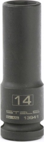 Ударная головка шестигранная с посадкой 1/2" STELS 13941 14 мм глубокая