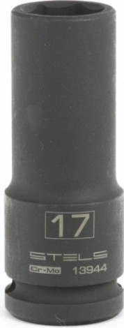 Ударная головка шестигранная с посадкой 1/2" STELS 13944 17 мм глубокая