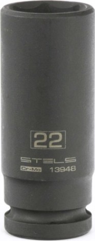 Ударная головка шестигранная с посадкой 1/2" STELS 13948 22 мм глубокая