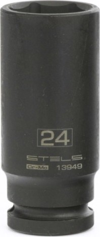Ударная головка шестигранная с посадкой 1/2" STELS 13949 24 мм глубокая